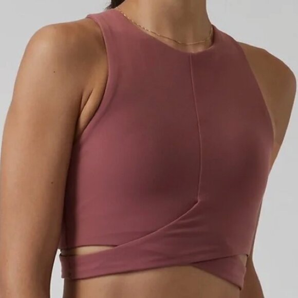 Set of 3 Athleta Conscious Crop Cut Out Bra Large Tawny Rose, White and Black - Picture 2 of 13
